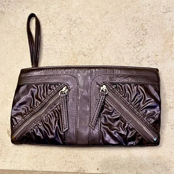 Kooba Bags Kooba Purple Zipper Detail Clutch Wrislet Poshmark